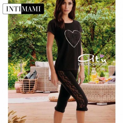 Pigiama estivo Intimami ID705 capri con pizzo - pigiami online donna