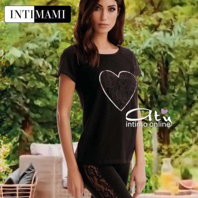 Pigiama estivo Intimami ID705 capri con pizzo - pigiami online donna