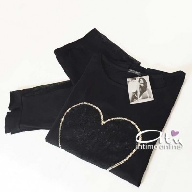 Pigiama estivo Intimami ID705 capri con pizzo - pigiami online donna