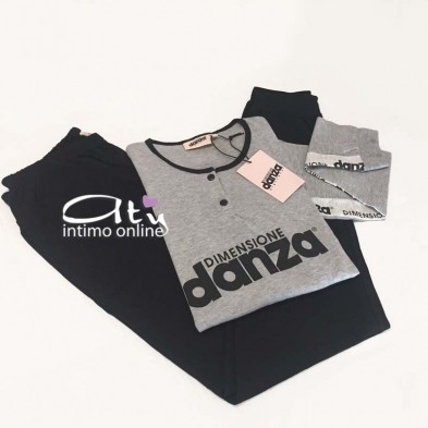 Pigiama sportivo Dimensioni Danza Grigio e Navy DD20169 - pigiami donna