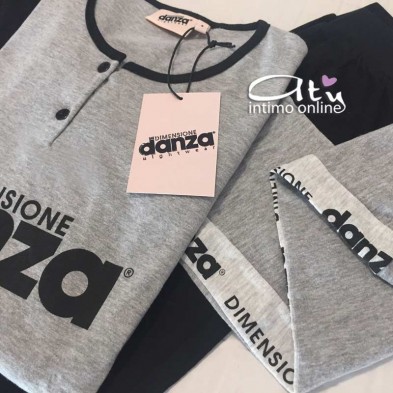Pigiama sportivo Dimensioni Danza Grigio e Navy DD20169 - pigiami donna