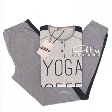 Pigiama Dimensioni Danza con bande nere DD20174 - pigiami donna estivi