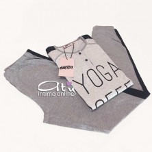 Pigiama Dimensioni Danza con bande nere DD20174 - pigiami donna estivi