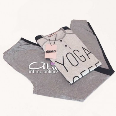 Pigiama Dimensioni Danza con bande nere DD20174 - pigiami donna estivi