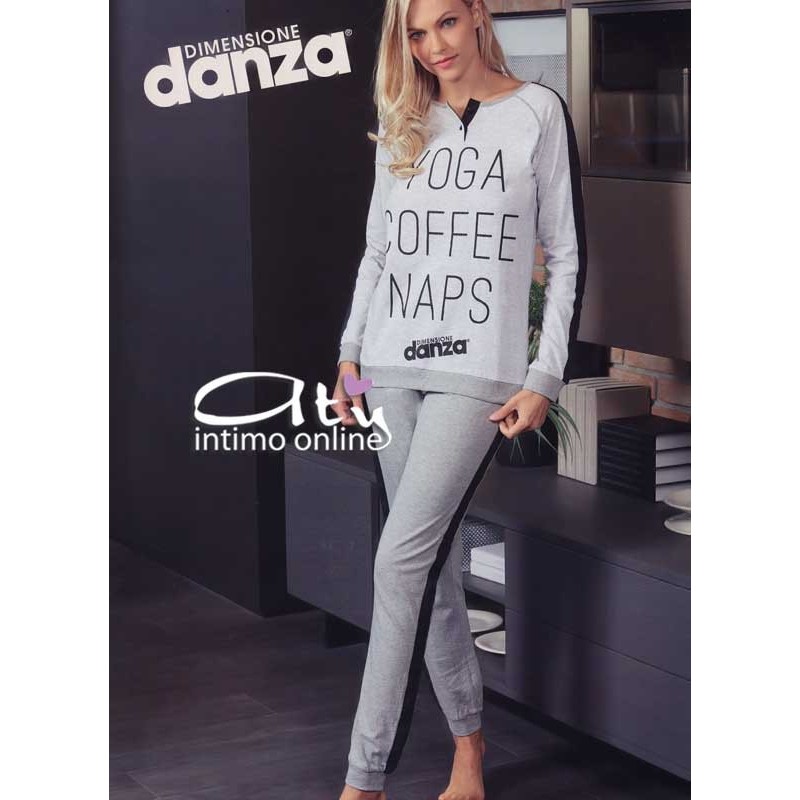 Pigiama Dimensioni Danza con bande nere DD20174 - pigiami donna estivi