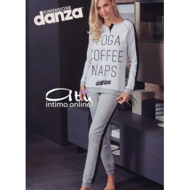 Pigiama Dimensioni Danza con bande nere DD20174 - pigiami donna estivi
