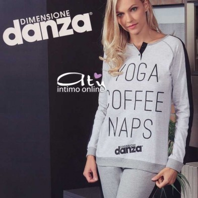 Pigiama Dimensioni Danza con bande nere DD20174 - pigiami donna estivi