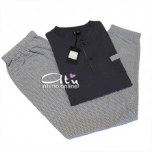 Pigiama estivo Coveri EP8144 Prestige line homewear spiga - pigiameria da uomo