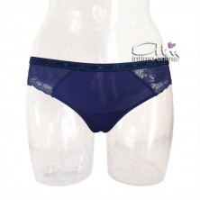 Completo con reggiseno triangolo blu Infiore  MAR 1969 + mutanda brasiliana donna