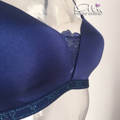 Completo con reggiseno triangolo blu Infiore  MAR 1969 + mutanda brasiliana donna