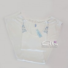 Pigiama bianco delicato con pizzo perla MagicDream 8117 - pigiami donna