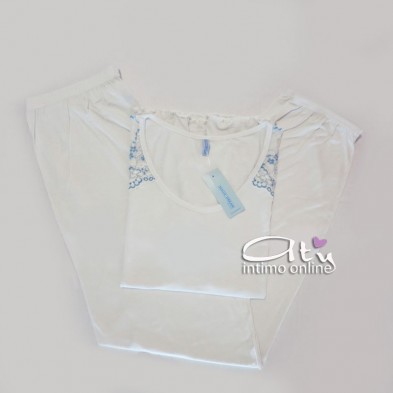 Pigiama bianco delicato con pizzo perla MagicDream 8117 - pigiami donna