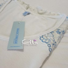 Pigiama bianco delicato con pizzo perla MagicDream 8117 - pigiami donna