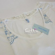 Pigiama bianco delicato con pizzo perla MagicDream 8117 - pigiami donna