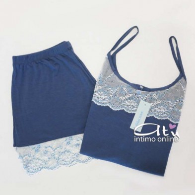 Pigiama top + shorts delicato con pizzo MagicDream 8118 - pigiami da donna