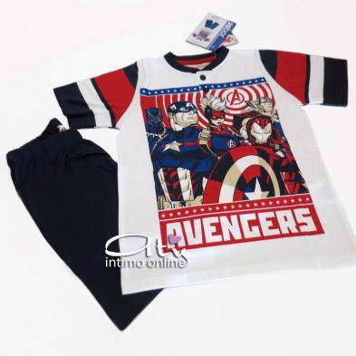 Pigiama Evengers bimbo 4-7 anni stampa rossa e blu