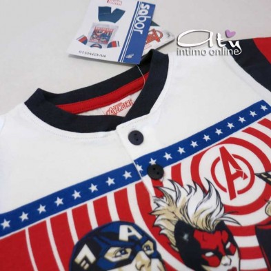 Pigiama Evengers bimbo 4-7 anni stampa rossa e blu