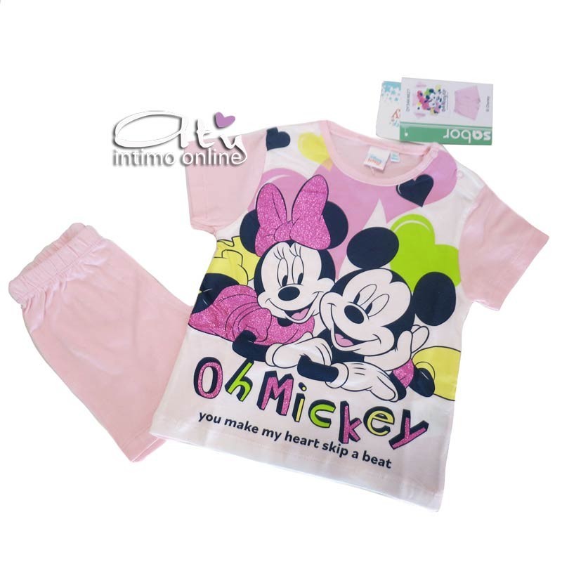 Pigiama bimba 18-30 mesi stampa Topolina e Topolino glitter Disney