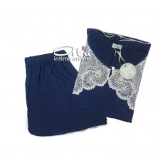 Set dreamwear in viscosa top + pantaloncino 8759 Andra pigiami made in Italy