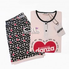 Pigiama Dimensioni Danza t-shirt + shorts cuoricini DD20186 pigiami online