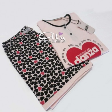 Pigiama Dimensioni Danza t-shirt + shorts cuoricini DD20186 pigiami online
