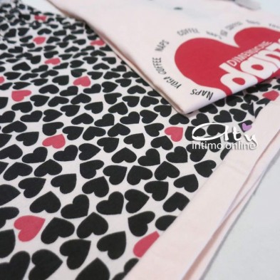 Pigiama Dimensioni Danza t-shirt + shorts cuoricini DD20186 pigiami online