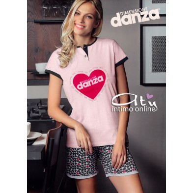Pigiama Dimensioni Danza t-shirt + shorts cuoricini DD20186 pigiami online