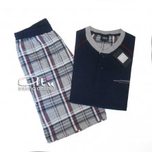 Pigiama estivo da uomo Coveri EP9133 Sport line homewear Scozzese