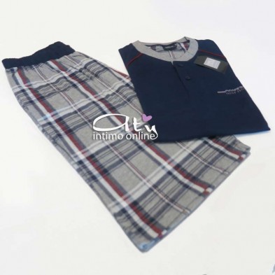 Pigiama estivo da uomo Coveri EP9133 Sport line homewear Scozzese