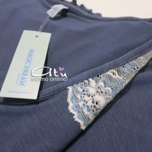 Pigiama bianco delicato con pizzo perla MagicDream 8117 - pigiami donna