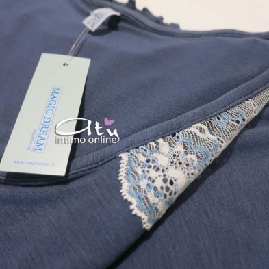 Pigiama bianco delicato con pizzo perla MagicDream 8117 - pigiami donna