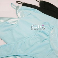 Completinto Deluxe Magic Dream Blu Nero e Tiffany 8170 - top + mutandine donna