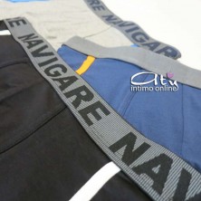 Navigare Boxer B2956Z Tris liscio con piping su entrambi i fianchi intimo uomo