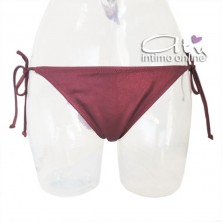 Bikini donna due pezzi Fascia mare bordeaux con texture + tanga annodato SièLei FA05