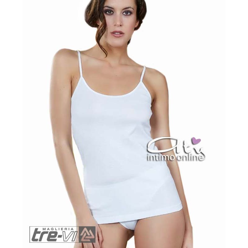 Top made in Italy liscio basic Trevi in cotone Pack 6 maglie intime donna