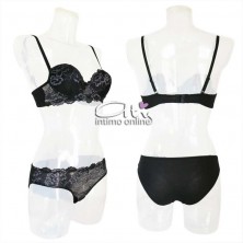 Jadea intimo donna Chic balconetto e slip Cleopatra pizzo a 2 toni 4249