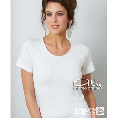 Maglietta in cotone felpato manica corta Trevi intimo donna