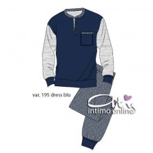 BipBip 6429 pigiama uomo serafino in caldo cotone pipping quadrettati