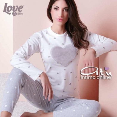 Pigiama da donna Jogger cuoricini bi-color LoveandBra
