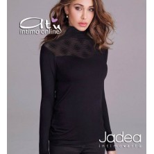 Maglia lupetto Jadea taglio cuore pois rombi flock