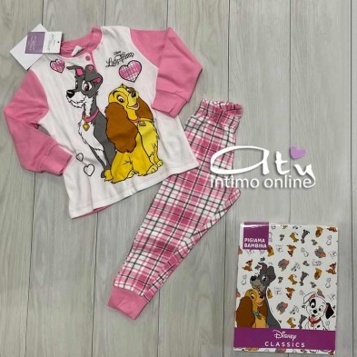 Pigiama bambina Lilli e il vagabondo Disney bimba 3-10 anni scozzese