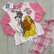 Pigiama bambina Lilli e il vagabondo Disney bimba 3-10 anni scozzese