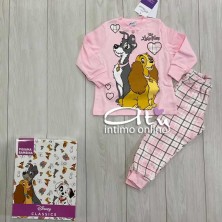 Pigiama bambina Lilli e il vagabondo Disney bimba 3-10 anni scozzese