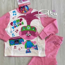 Pigiama Trolls bimba 3-7 anni rosa o rosa fuxia