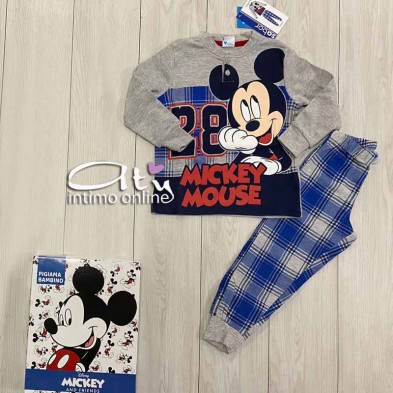 Pigiama Mickey Mouse bimbo 3-7 anni azzurro o grigio pigiami bambino disney