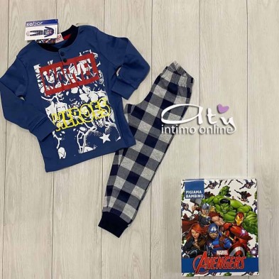 Pigiama Avengers ragazzo 8-10 anni grigio o Avio