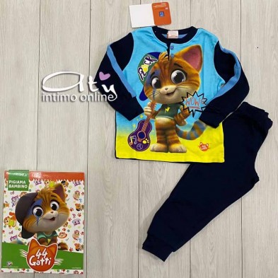 Pigiama Lampo 44 Gatti bimbo 3-7 anni Royal o Avio pigiami bambino