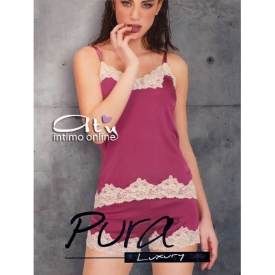 Set lingerie in microfibra top + pantaloncino Pura Luxury intimo donna
