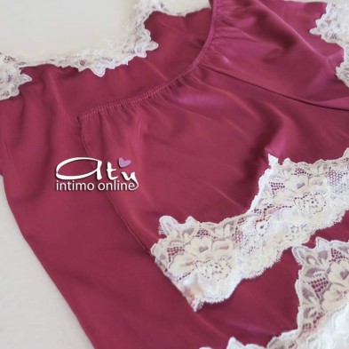 Set lingerie in microfibra top + pantaloncino Pura Luxury intimo donna
