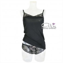 Jadea Chic top e slip donna Era cotone e pizzo